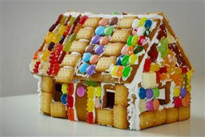 Gingerbread House with Jelly Beans and Gummies